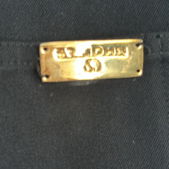 St. John by Marie Gray Navy Blue Essential Cotton Stretch Straight Leg Pants 4 - Picture 6 of 7